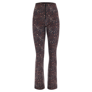 Pantaloni push up WR.UP® taglio flare traspiranti animalier