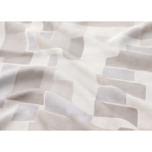 Parure Copripiumino 100% Cotone Made In Italy Fantasia Geometrica Disegno Brick Beige