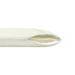Guanciale Memory Foam Modello Saponetta con Federa all'Aloe Vera Cuscino Sfoderabile, Traspirante e Morbido