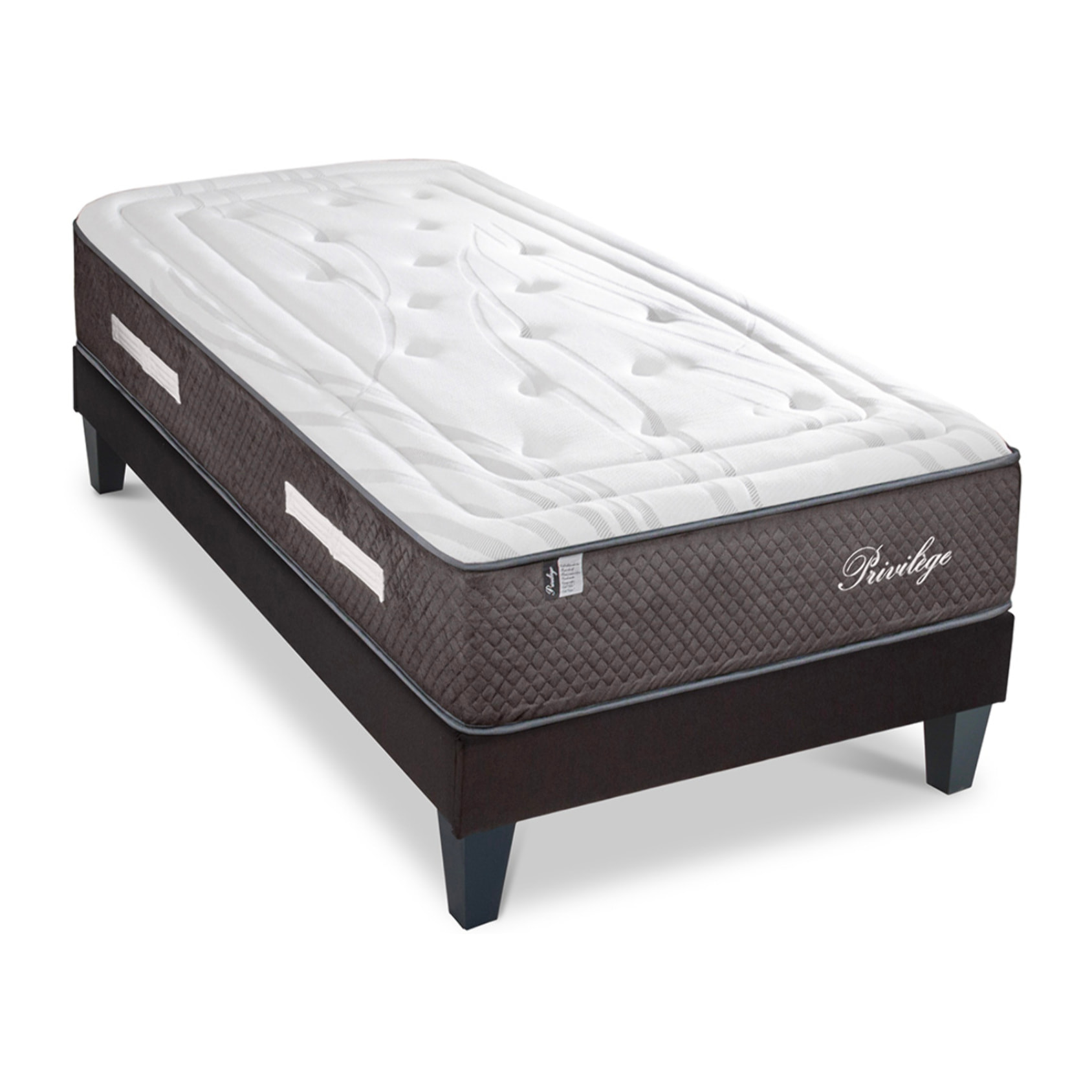 Ensemble Matelas Privilège & Sommier KIT15, 30 cm, Ressorts Ensachés & Mémoire de Forme, technologie Tri-Lattes, Soutien Ferme