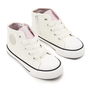 Zapatillas Altas Basic Charol Blanco