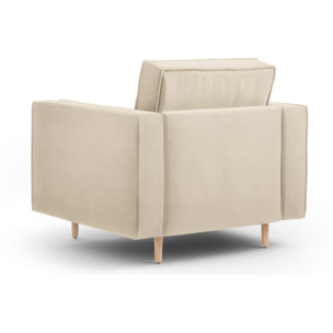 Fauteuil "Alexis" en velours côtelé beige clair