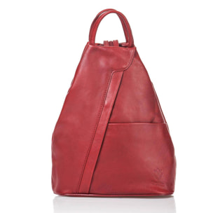 Borsa Donna in vera pelle Made in Italy colore Rosso dimensioni cm 31x24x12