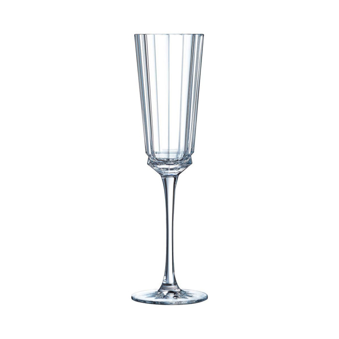 6 flûtes à Champagne 17cl Macassar - Cristal d'Arques - Verre ultra transparent au design vintage