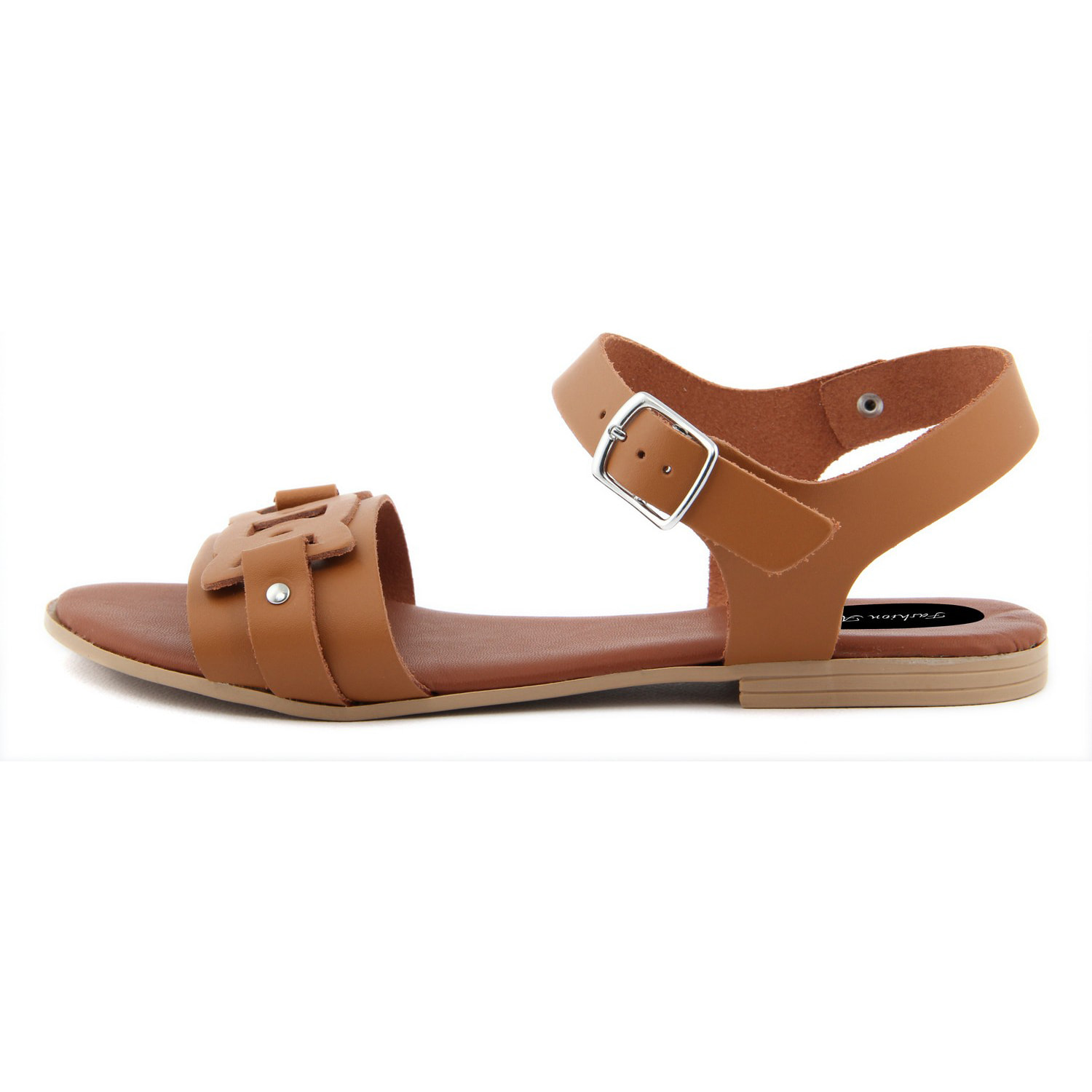 Sandalo Donna in pelle colore Cammello