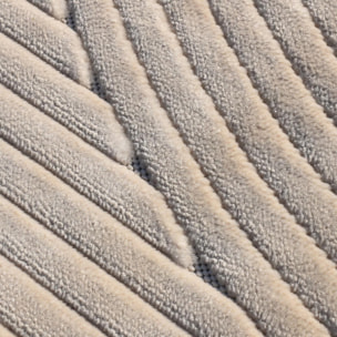 Tapis rond intérieur extérieur en relief ton sur ton FIRU