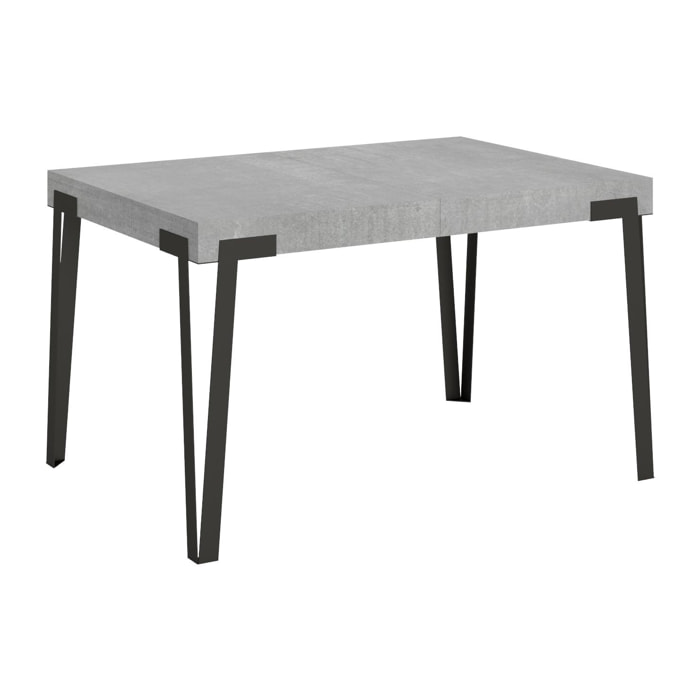 Table extensible 90x130/234 cm Rio Gris Béton cadre Anthracite