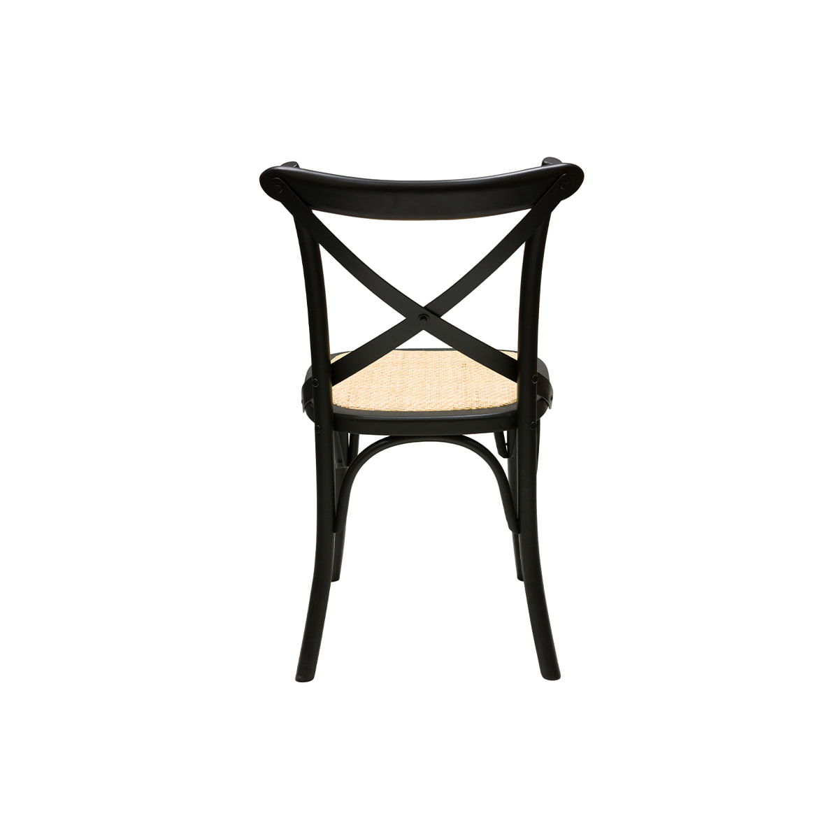 Chaises bistrot en bois noir et cannage en rotin (lot de 2) MARCEL