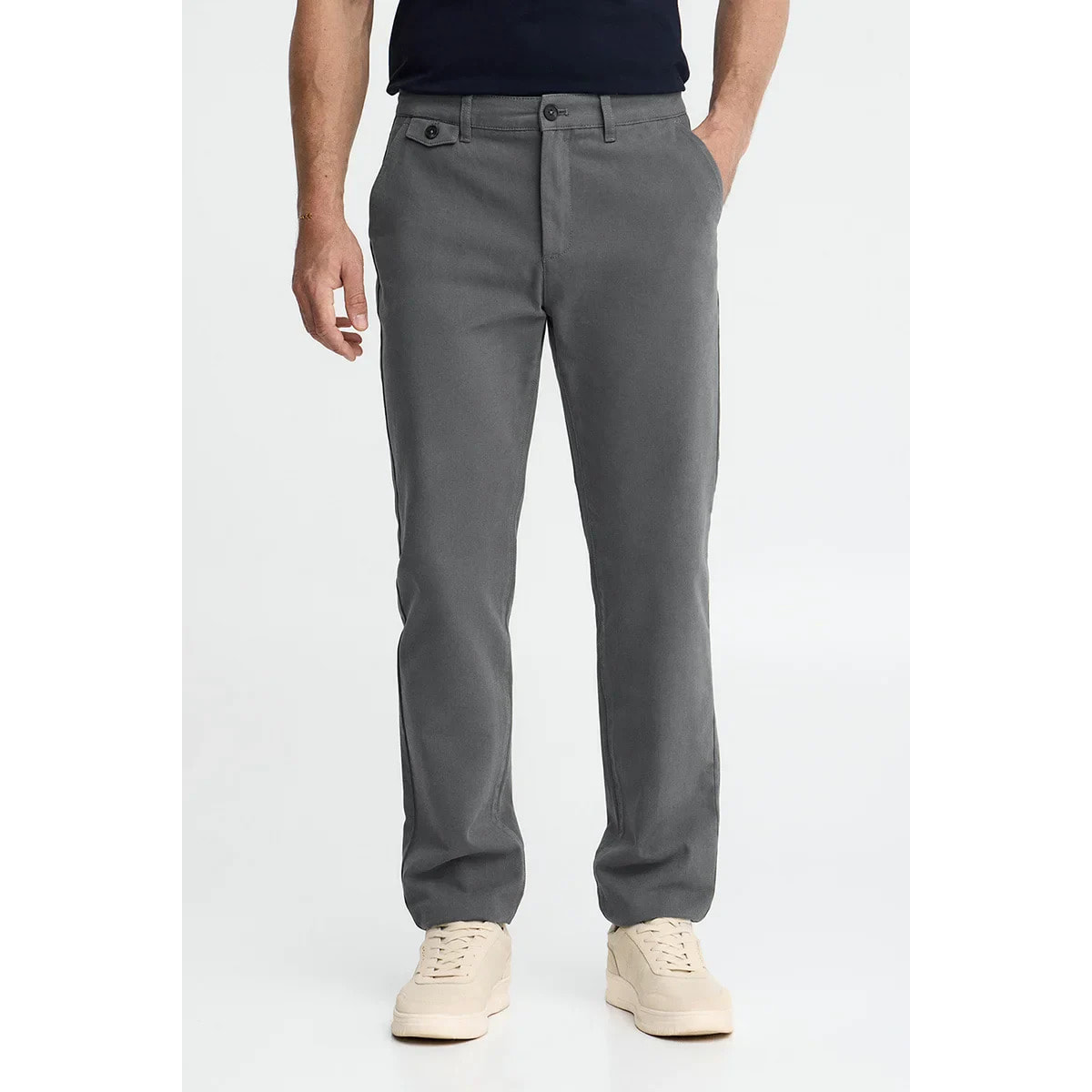 Pantaloni chino grigio dal fit regular con logo Polo Club