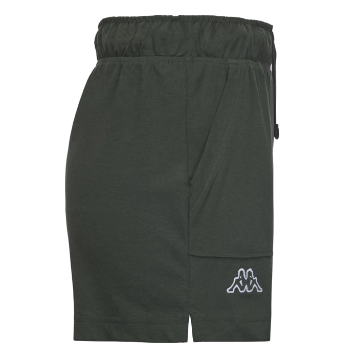 Kappa - Pantaloni Corti Donna Verde - Logo Caber