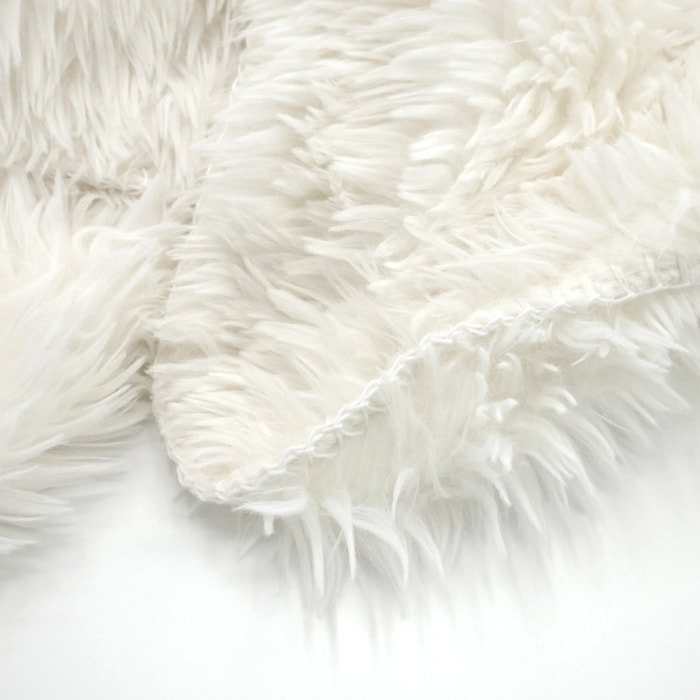 Plaid imitation poils longs 130x170cm 450g/m² - Longwool naturel