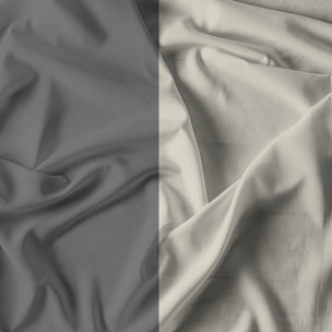 COMPLETO LETTO NATURAL COLOR, 100% Cotone, Made in Italy - FUMO/PANNA