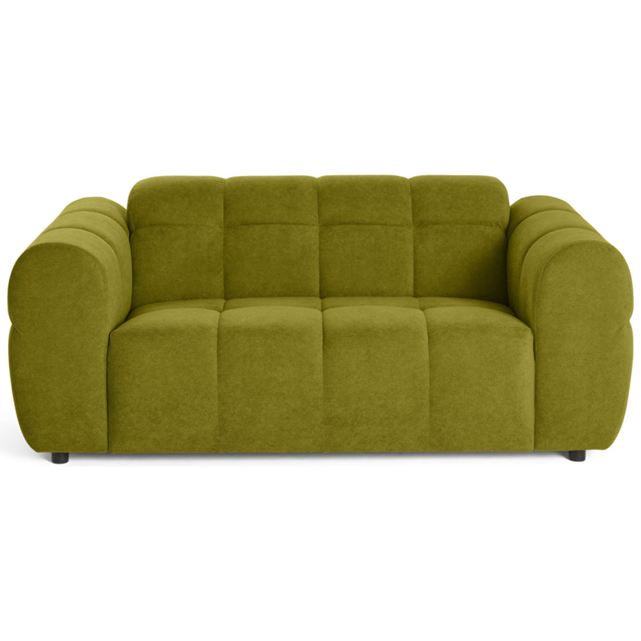 Ray - canapé droit 2 places en tissu texturé - Vert