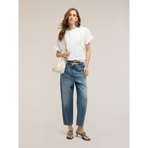 Motivi - Jeans boyfriend con cordón - Light - blue