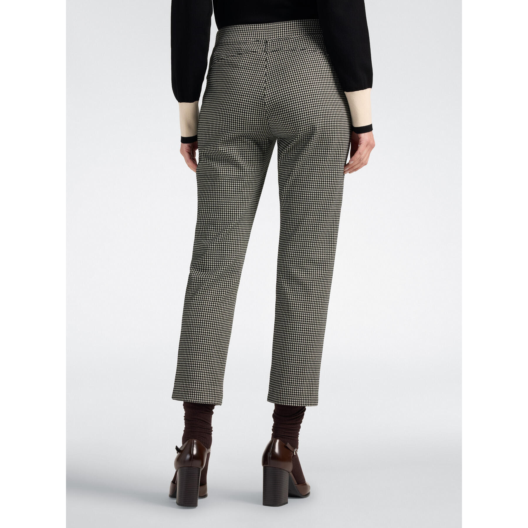 Elena Mirò - Pantaloni slim jacquard cropped - Nero