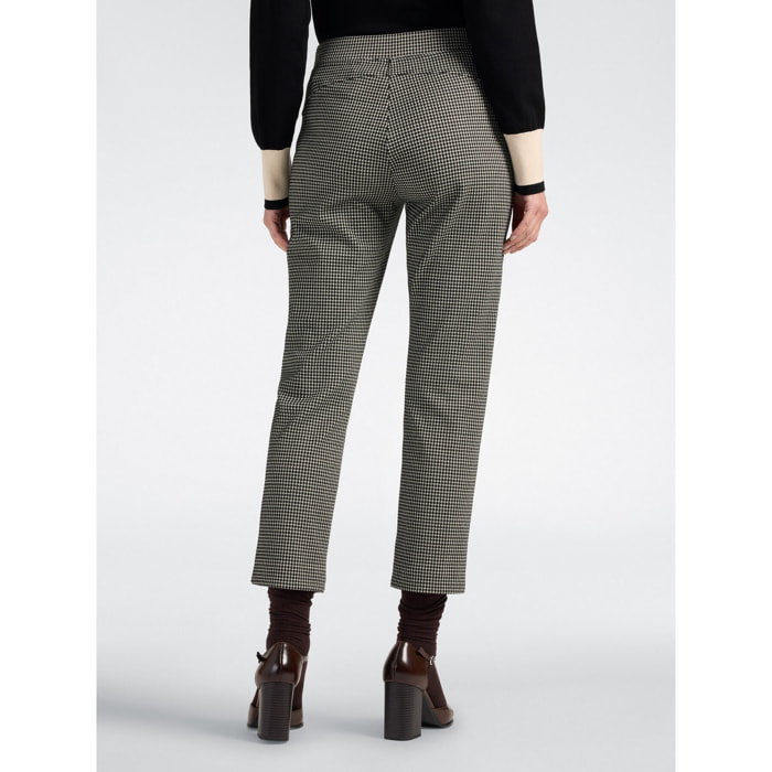 Elena Mirò - Pantaloni slim jacquard cropped - Nero