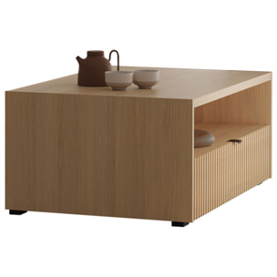 Judy - table basse 100 cm - effet bois - 1 tiroir et 1 niche - Bois