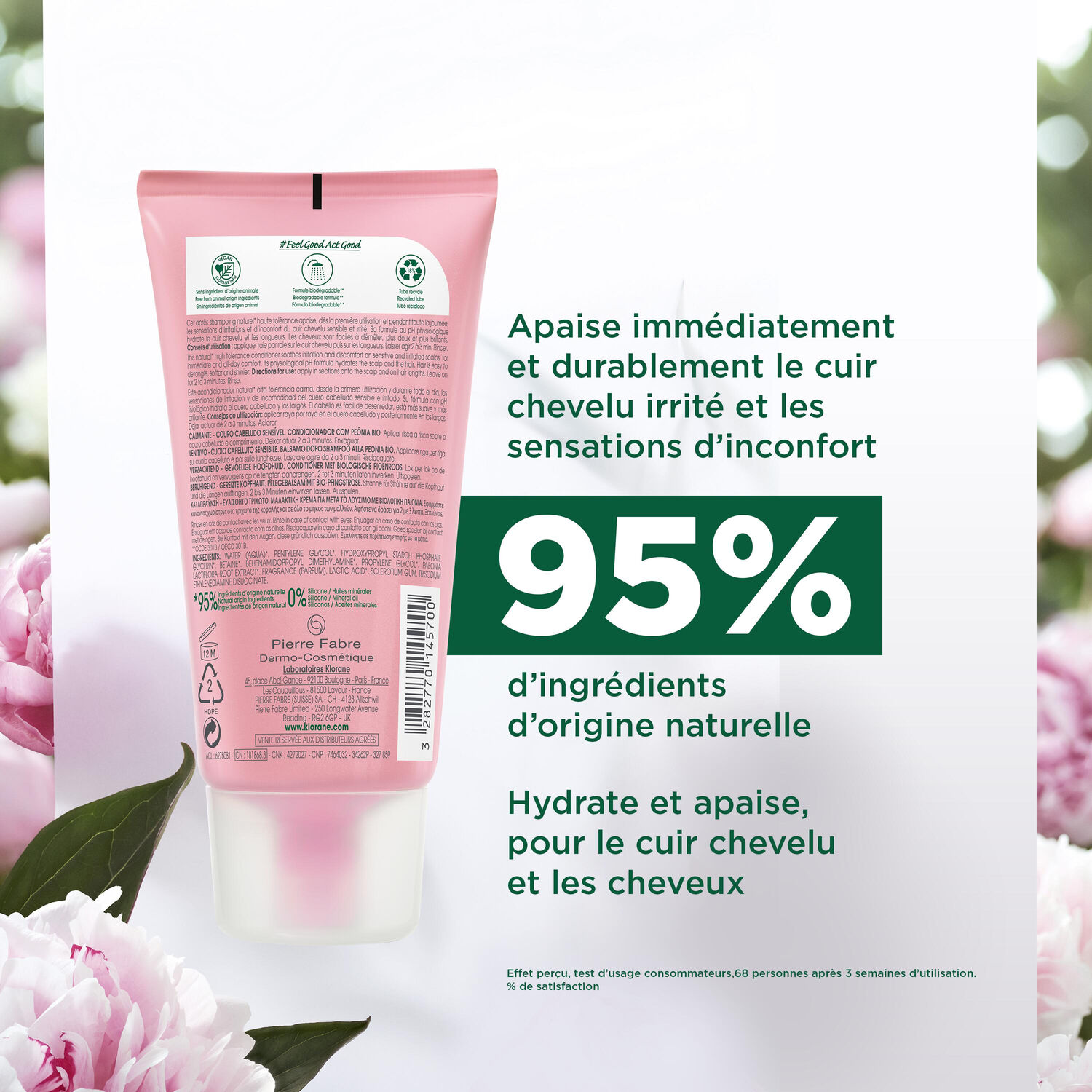 Après-Shampooing - Pivoine - Cuir chevelu irrité - 150 ml