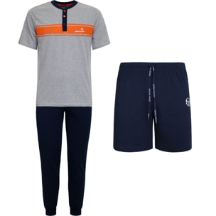 Pigiama Tris da Uomo Sergio Tacchini Cotone 100% Art. 36012 Grigio XXL
