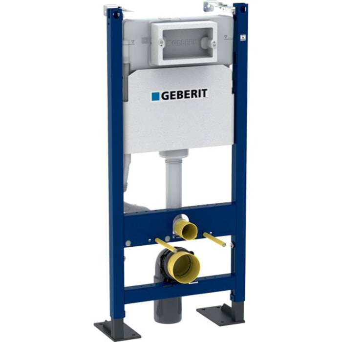 Pack WC suspendu complet Geberit Duofix autoportant, WC VitrA S50, abattant SoftClose, plaque blanche