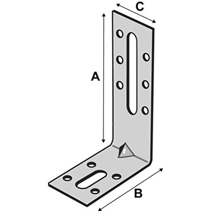 Équerre de fixation avec renfort SIMPSON - A80xB55xC30 - ép.2.5 mm - EFIXR853A