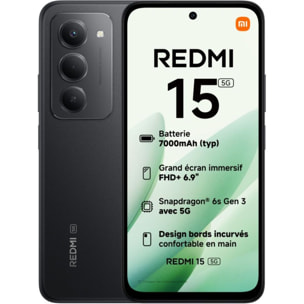 Smartphone XIAOMI Pack Redmi 15 256Go + Redmi Buds6 Active