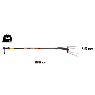 Etna Tremor 330 - Abbacchiatore Elettrico 12V Scuotitore per Olive 370W 1110 bpm con Asta Telescopica 330 cm