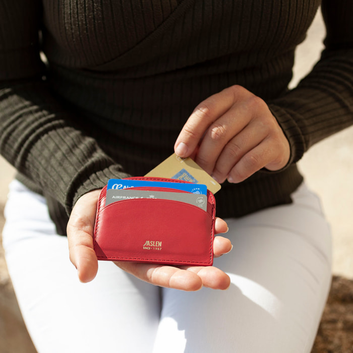 Tarjetero Mujer Jaslen Georgia Rojo