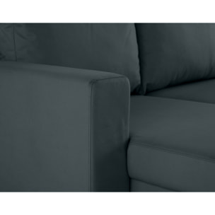 Nordic - canapé d'angle réversible 4 places - convertible avec coffre - en simili - Gris Anthracite