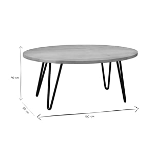 Table basse ovale bois manguier massif  L100 cm VIBES