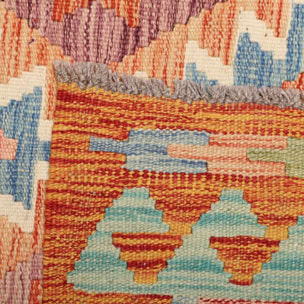 Tapis kilim, motif géométrique authentique, tissé plat, TABIL