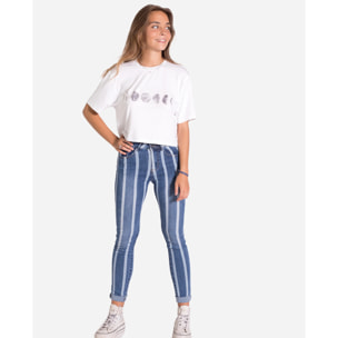 PANTALÓN DENIM RAYAS · AZUL