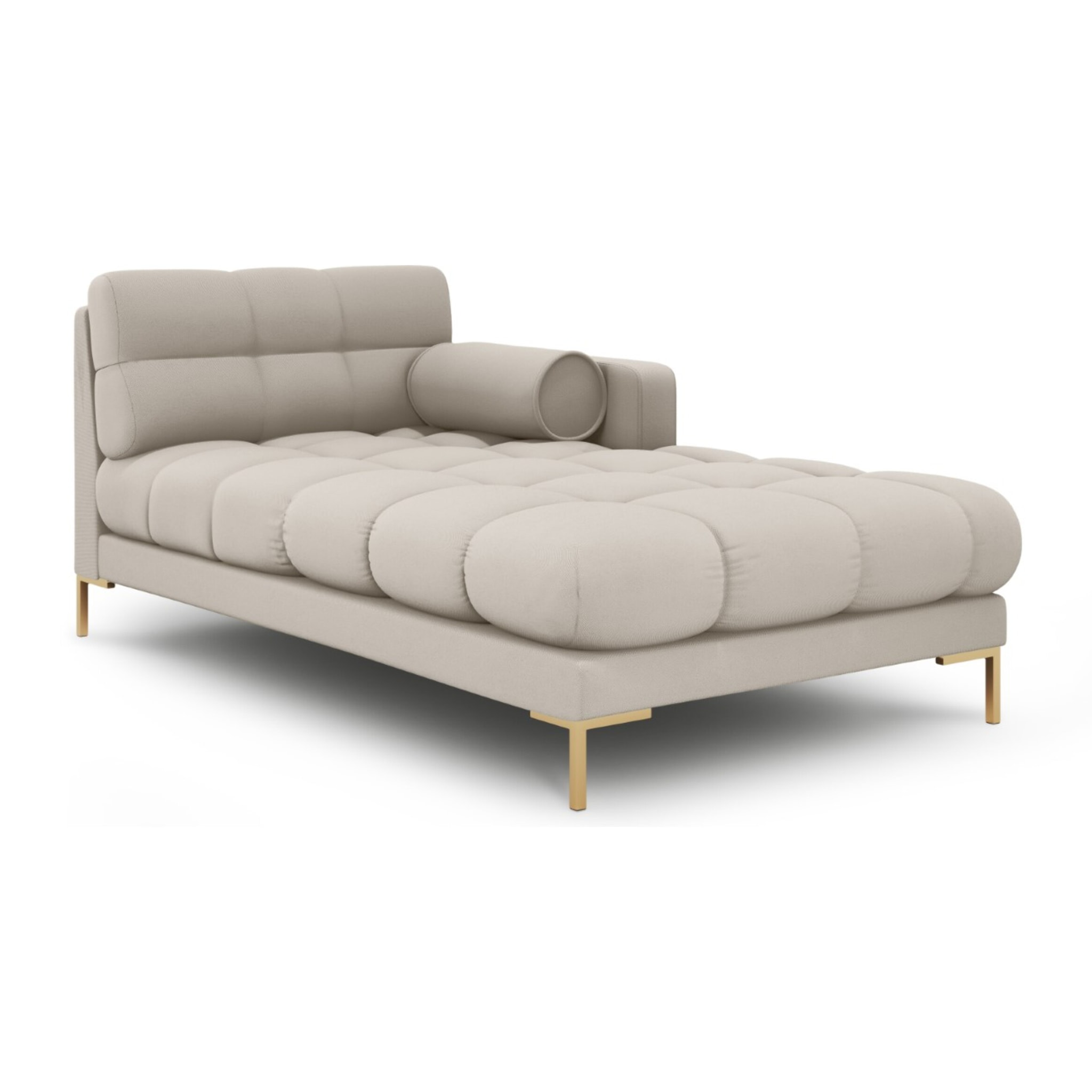 Méridienne droite "Bali" en tissu structurel beige