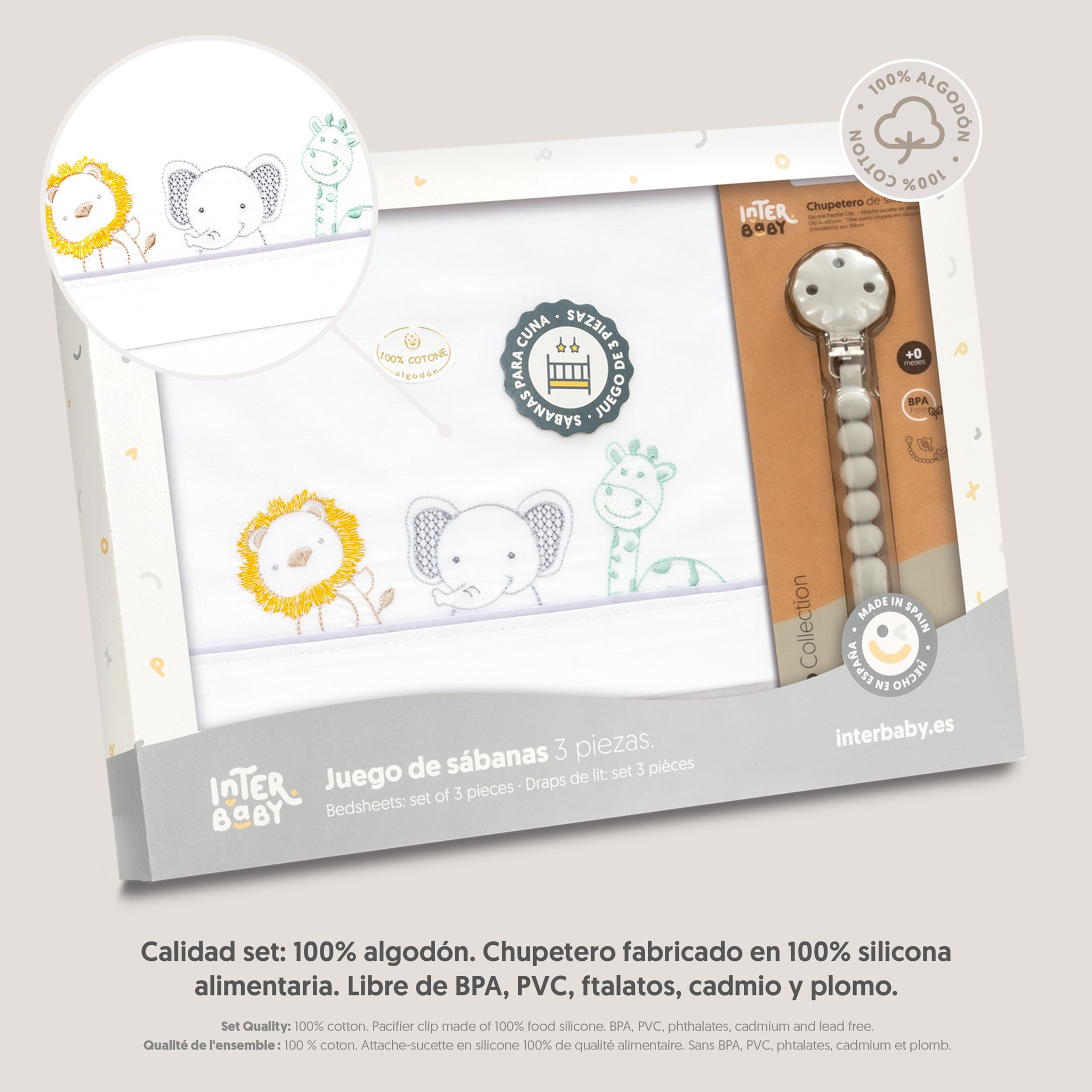 Triptico Cuna Selva + Broche Blanco