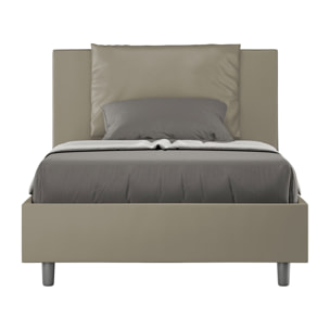 Letto una piazza e mezza contenitore imbottito 120x210 similpelle cappuccino Antea