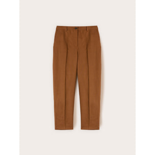 Motivi - Pantaloni regular in misto lino - Marrone