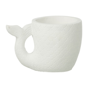 J-Line Cache-pot Poisson - céramique - blanc - large