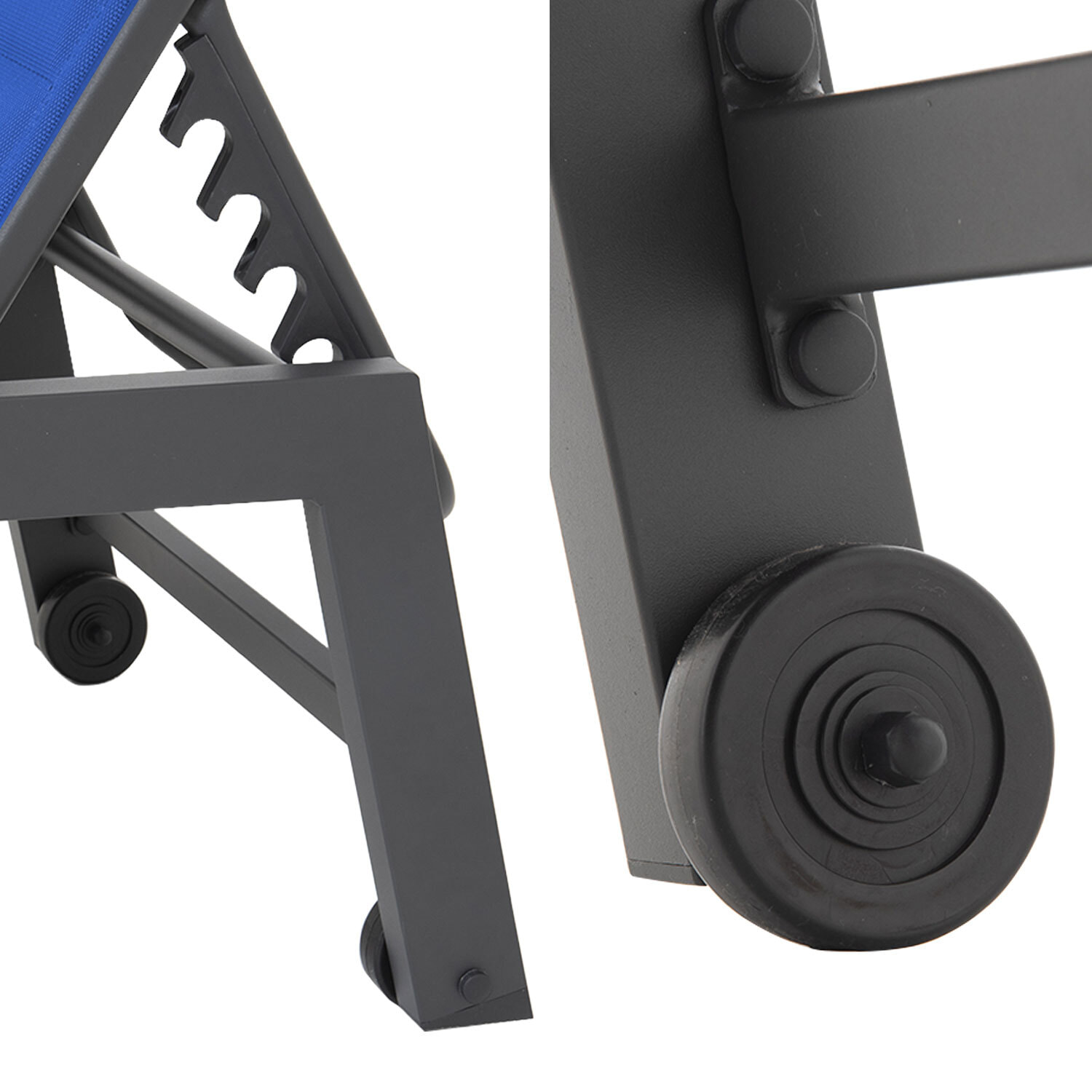 Bain de soleil BARBADOS en textilène bleu foncé - aluminium anthracite