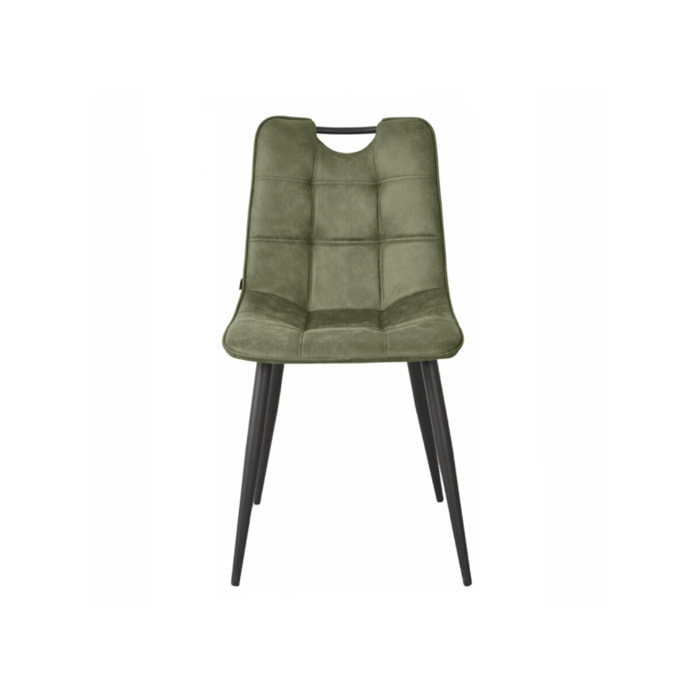 Chaise microfibre effet simili, poignée et pieds noirs - SPOOKY 2