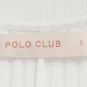 Vestito plissettato ecrù smanicato con logo Polo Club