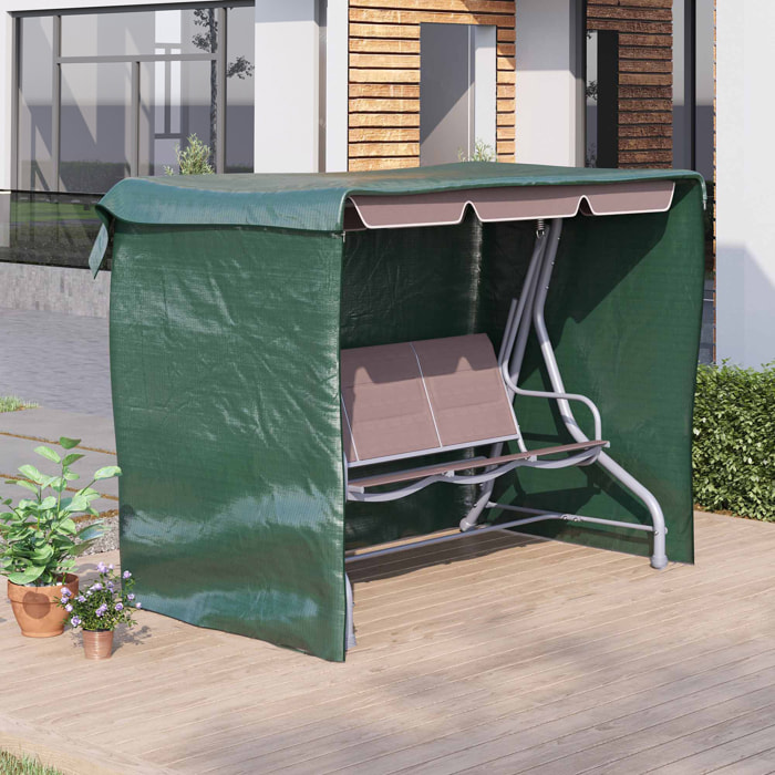 Outsunny Funda Balancín Jardín, Funda Columpio Jardín Exterior, Cubierta de Columpio con Cremallera, Impermeable, 215x155x150 cm, Verde