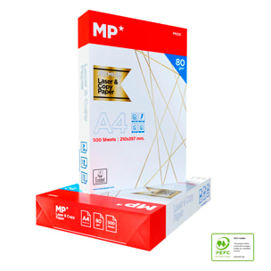Pack de 5 paquetes de 500 Hojas A4 80grs de papel natural.