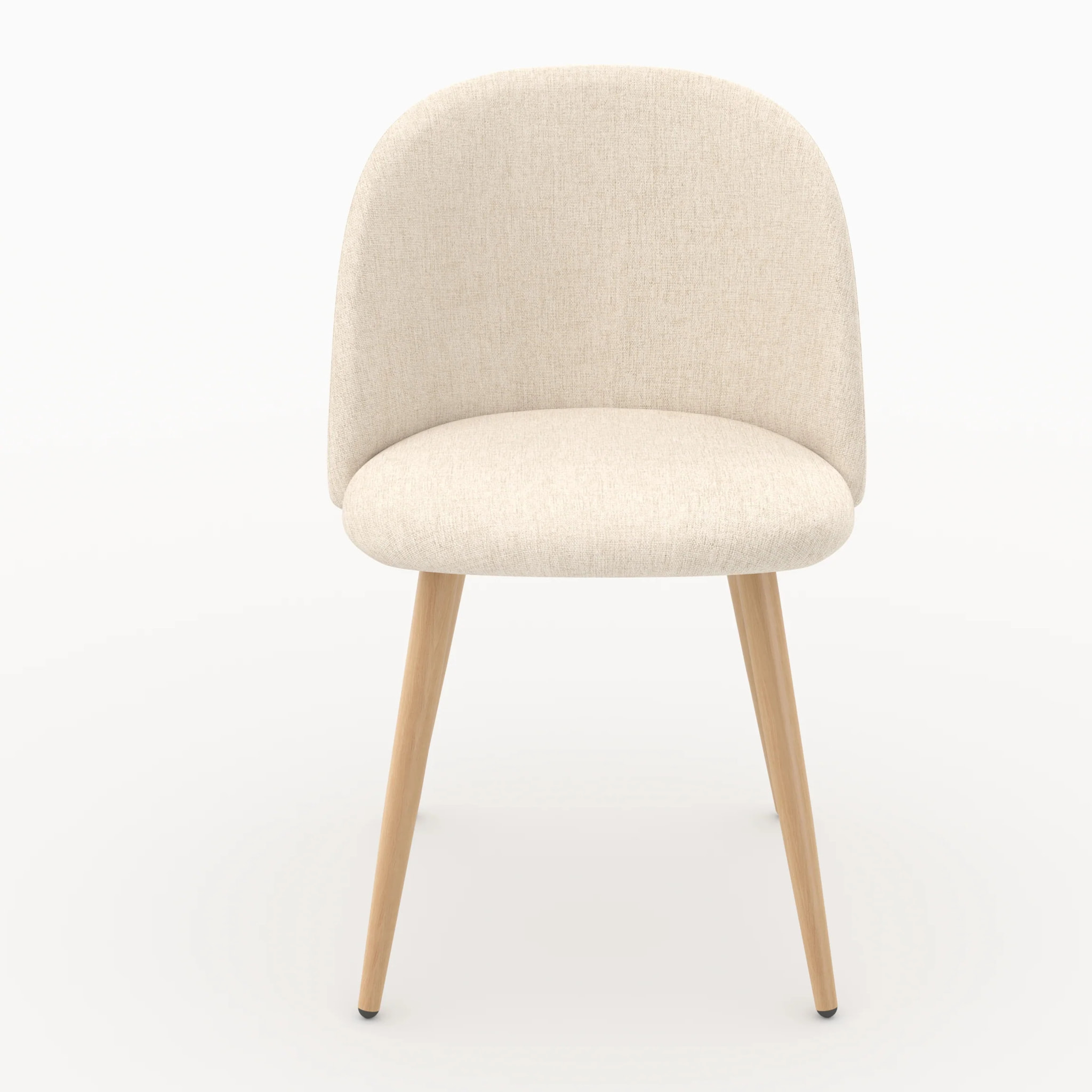 Lot de 2 chaises en tissu beige et pieds en métal - Cozy