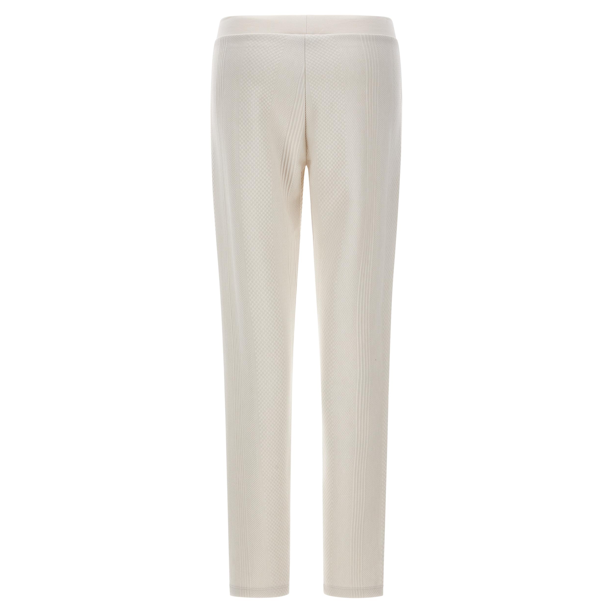 Pantaloni in felpa bonded effetto lana a trecce