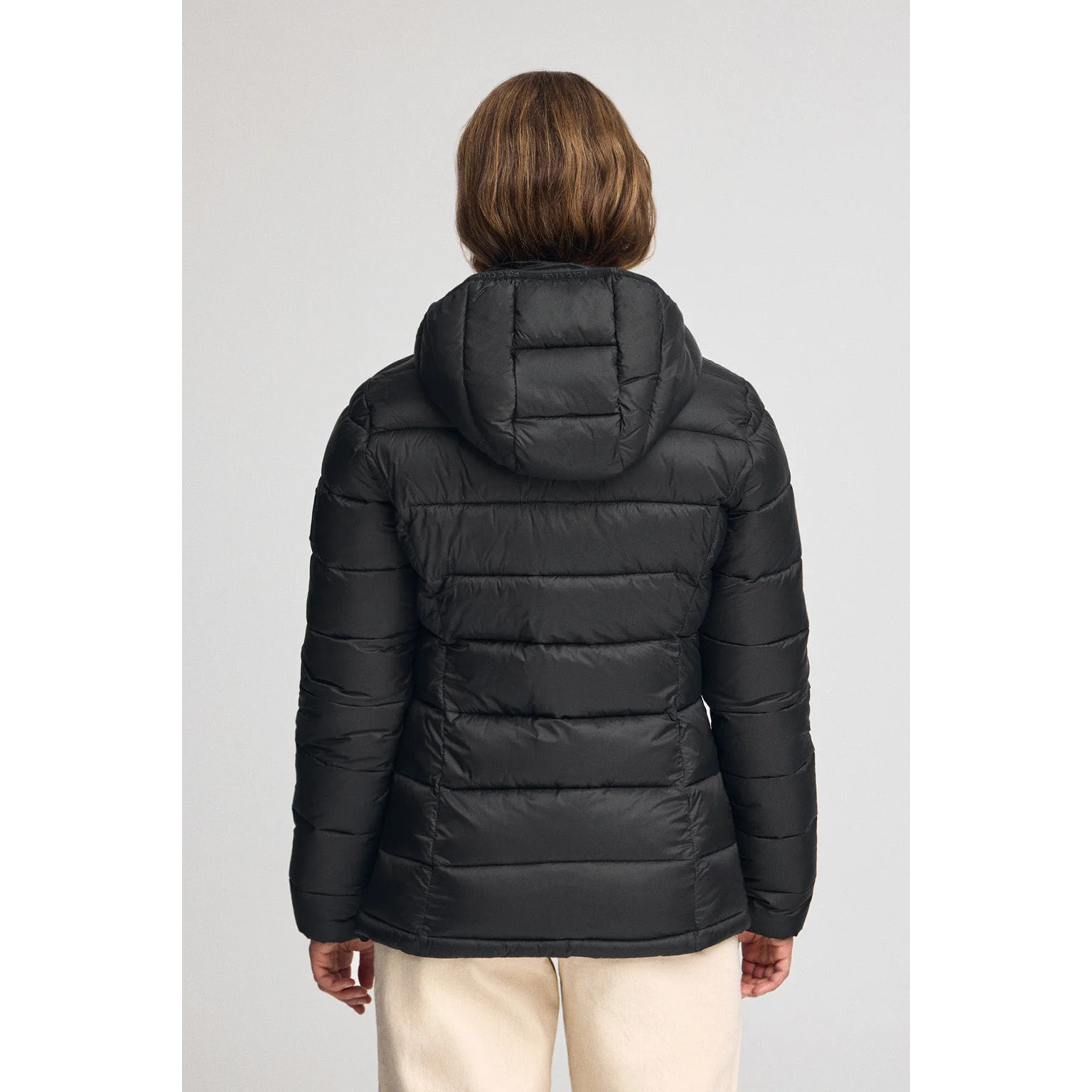 Chaqueta ultralight negra con logo Polo Club