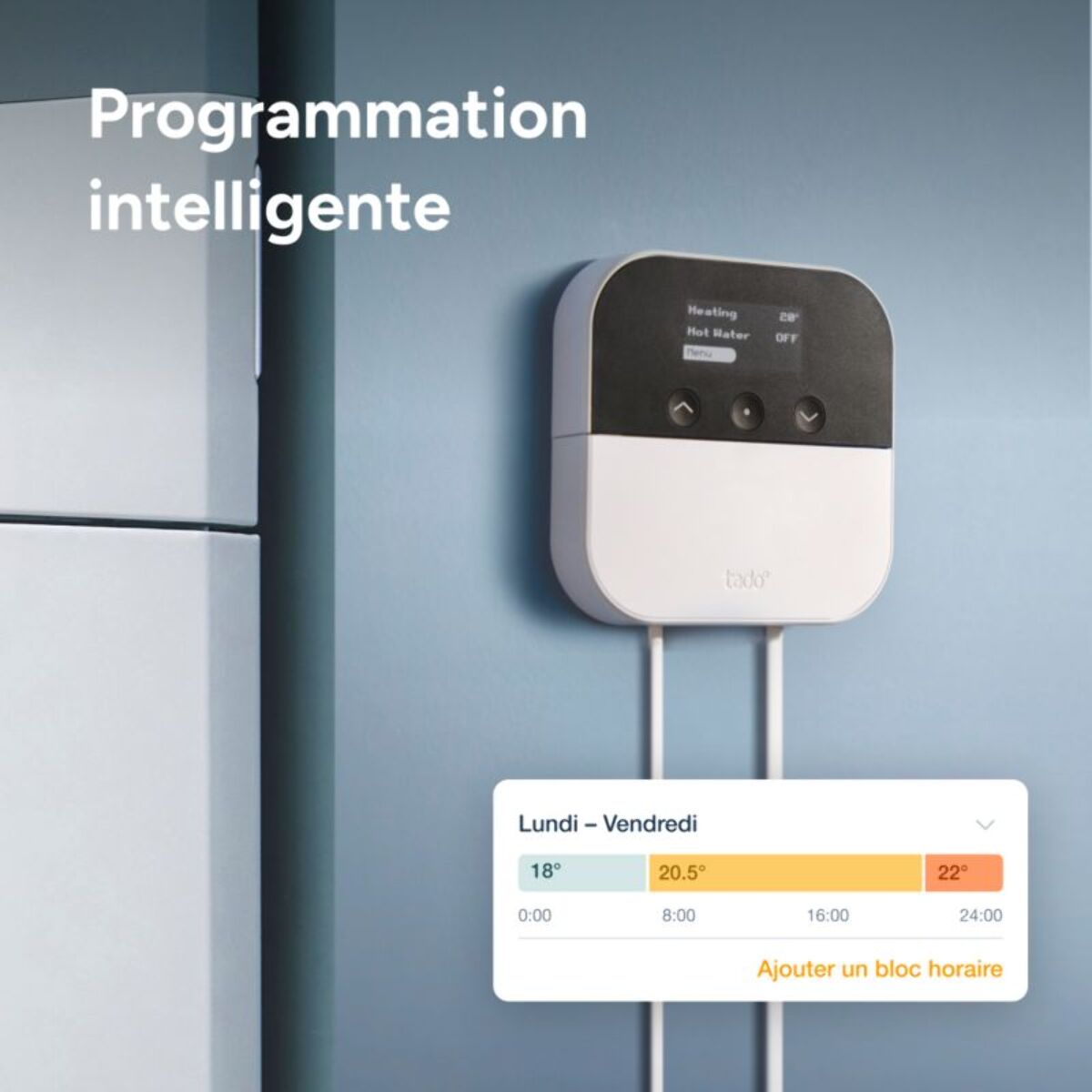 Thermostat connecté TADO Kit X sans fil et optimiseur de PAC