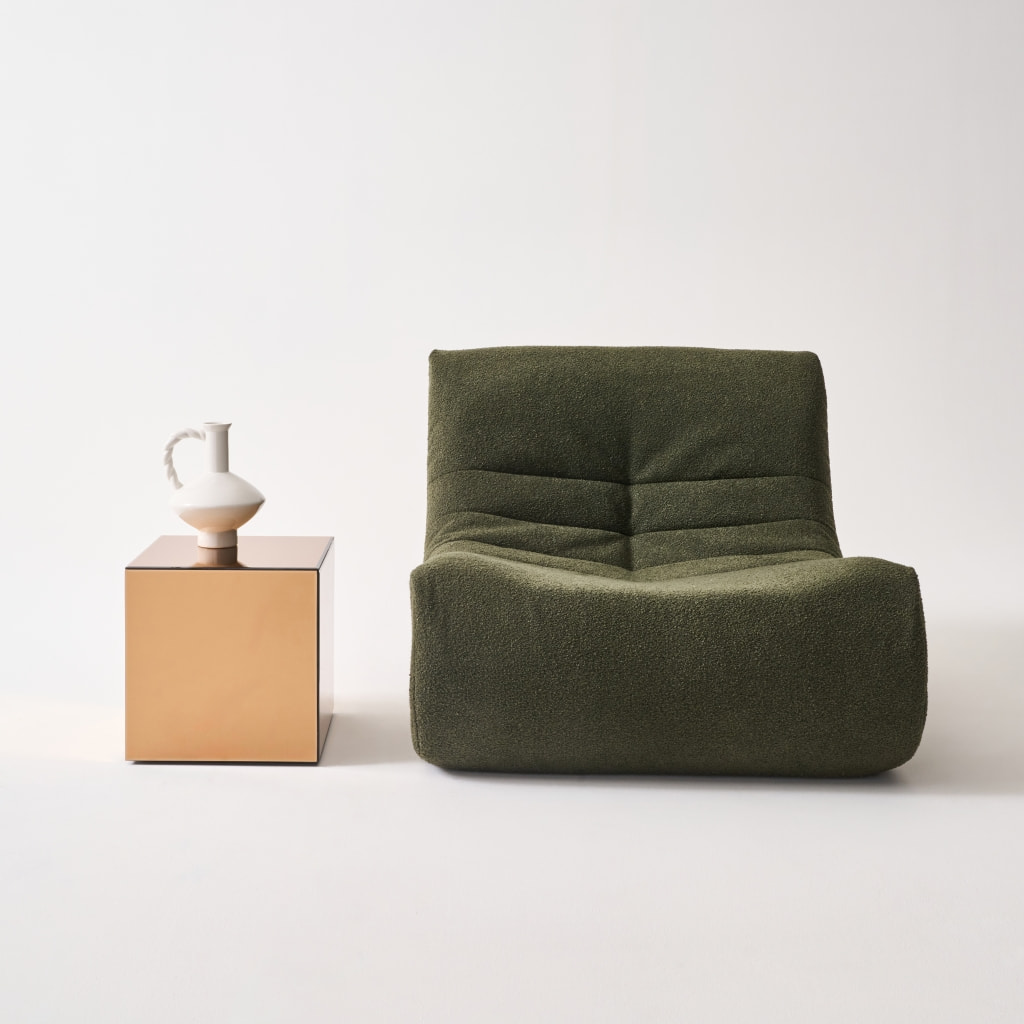 Table d'appoint, bout de canapé, cube miroir 35cm MIRAGE