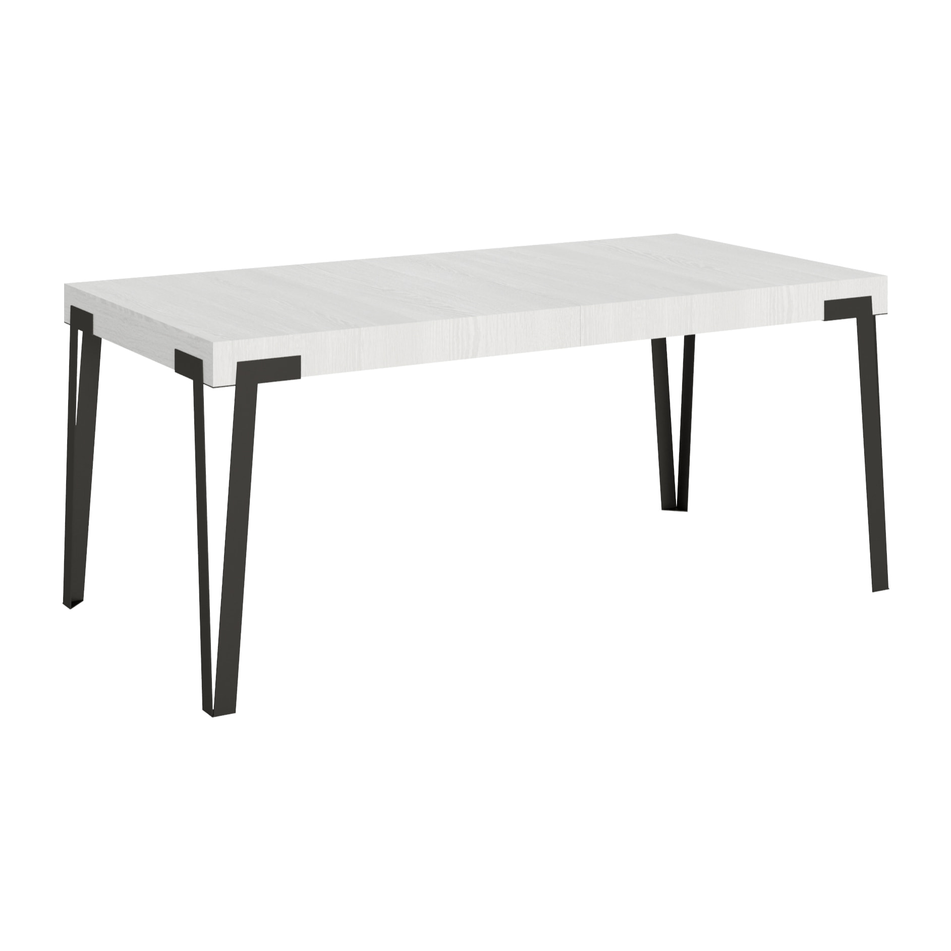 Table extensible 90x180/284 cm Rio Frêne Blanc cadre Anthracite