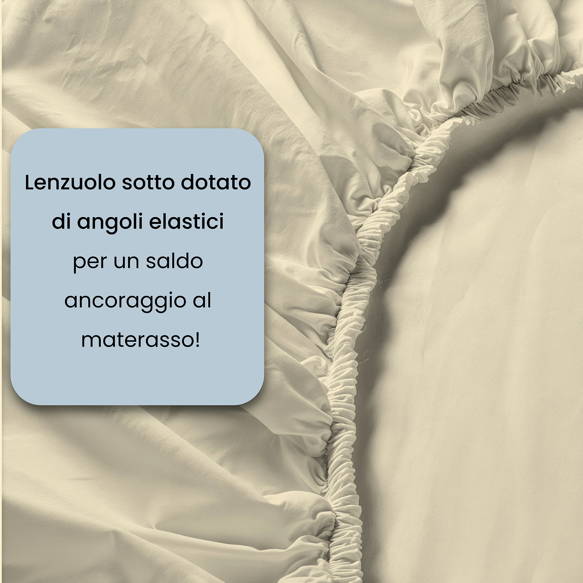 COMPLETO LETTO WATER WASHED, 100% Microfibra, No Stiro - CREMA