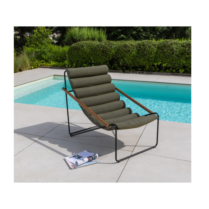 SAVANE - Fauteuil de détente - bois et vert